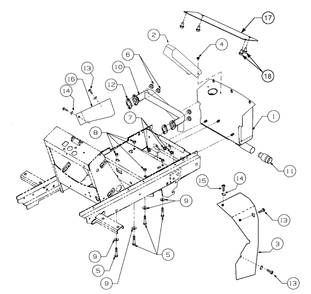 Engine Mounting And Muffler Diagram and Parts List for GT2186-44 13A298L710-13A298L712 Cub Cadet Lawn Tractor